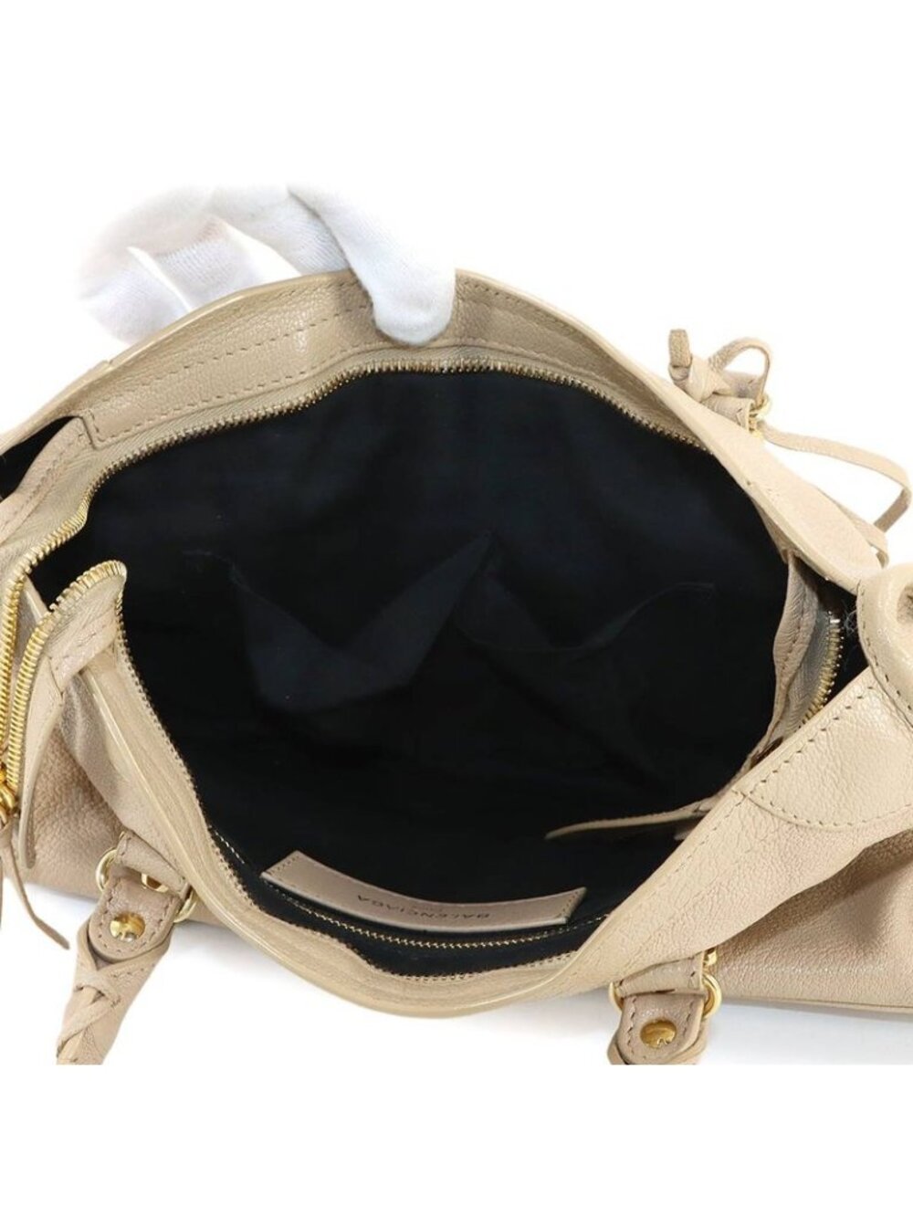 Balenciaga Classic Metallic Edge City 2-Way Hand Bag Leather Beige - Picture 7 of 10